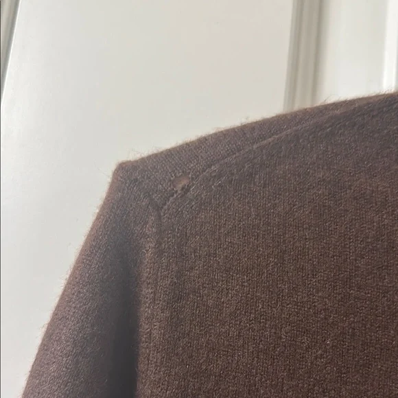 Embroidered Floral Flower Brown Cashmere Cardigan Sweater Size S - Picture 4 of 11